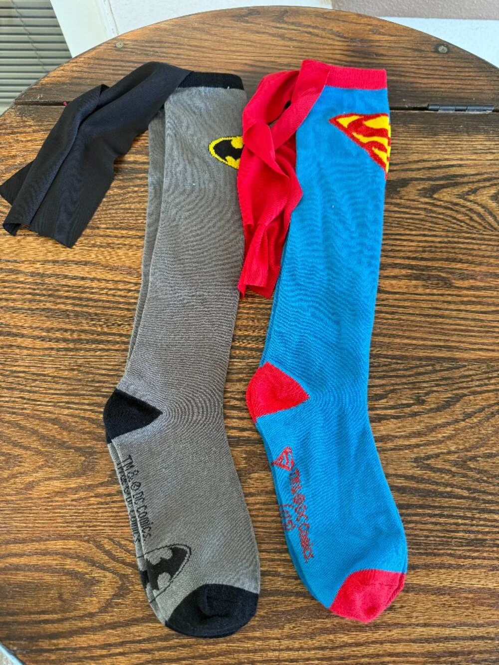 Batman and Superman Long Socks with Capes